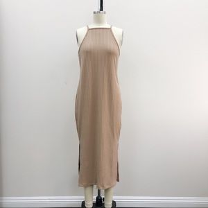 shades of grey blush pink knit dress.